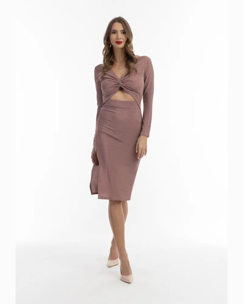 FAINA Robe de soirée avec fil brillant Rosa