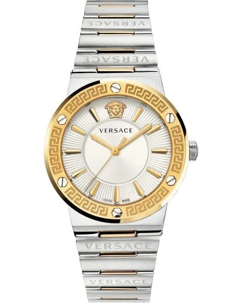 Versace VEVH00620 Greca Logo Damenuhr Silber
