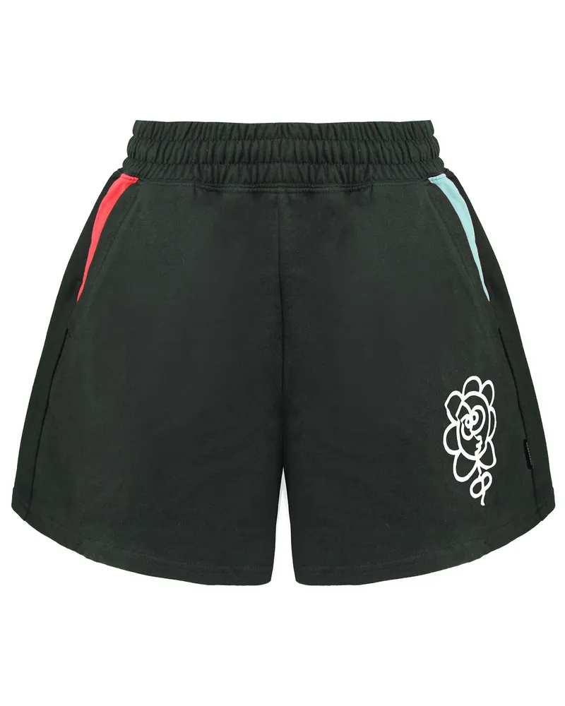 Puma x Mr. Doodle Stretch Taille Logo Schwarze Damen Shorts 530663 01 Schwarz