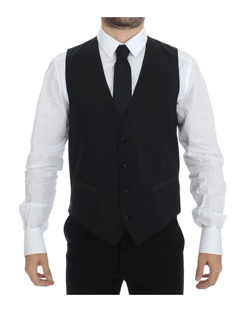 Dolce & Gabbana Klassische Wollweste - Schwarz Schwarz