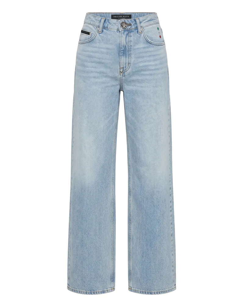 Philipp Plein Skater Fit Jeans Blau