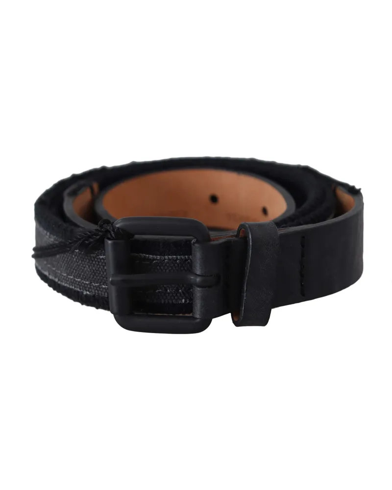 Ermanno Scervino Ceinture en cuir noir avec boucle et logo pour femme Schwarz