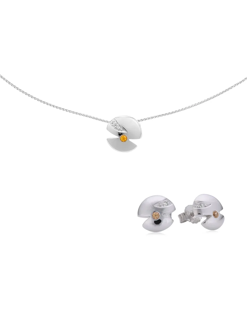 Orphelia Damen-Set aus 925er Sterlingsilber: Halskette + Ohrringe – Silber SET-5661 Silber