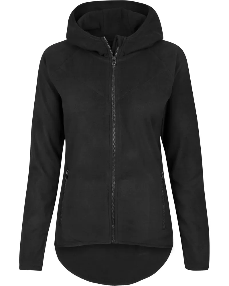 Urban Classics Hoodie mit durchgehendem Reißverschluss für Damen (Schwarz Schwarz