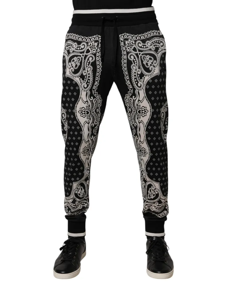Dolce & Gabbana Sweatpants mit Paisley‑Print - Schwarz Schwarz