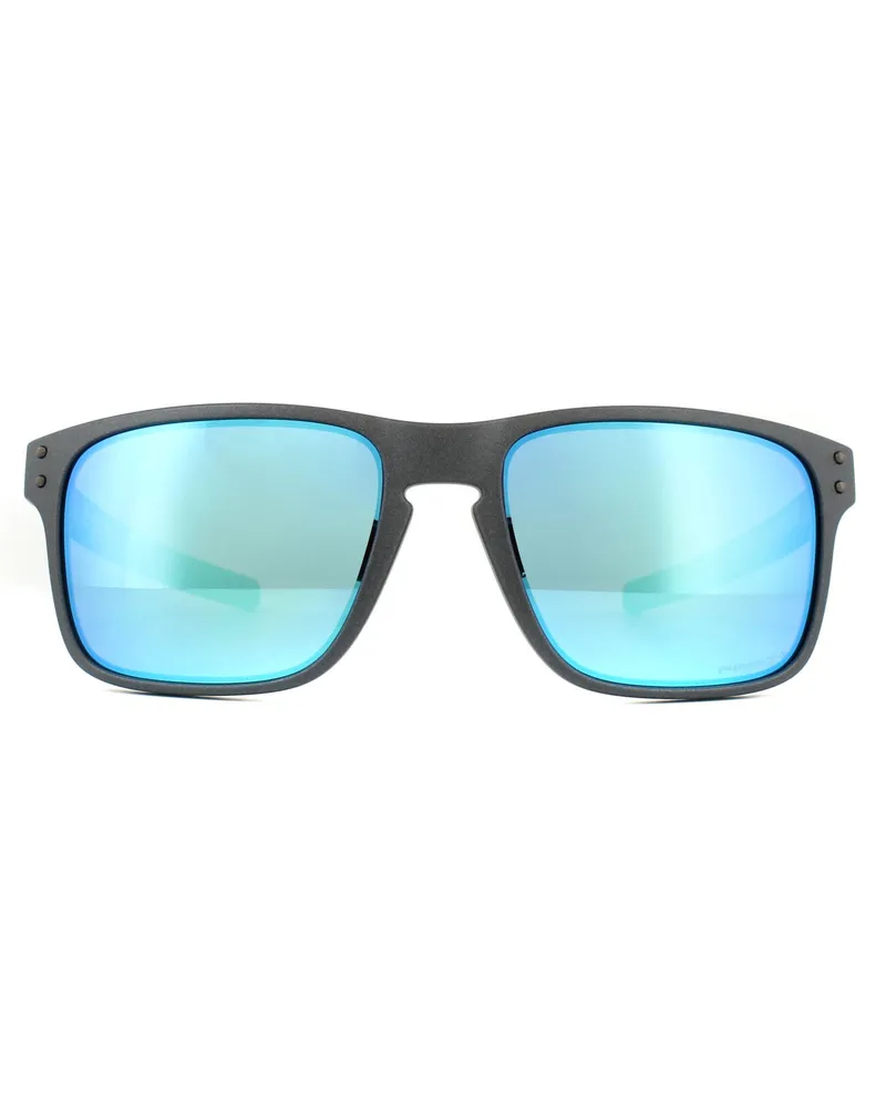 Oakley Lunettes De Soleil Holbrook MIX OO9384-10 Acier PRIZM SAPPHIRE POLARISÉ Grau