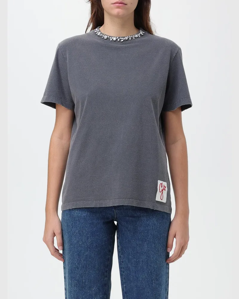 Golden Goose T-Shirt mit verziertem Kragen Grau