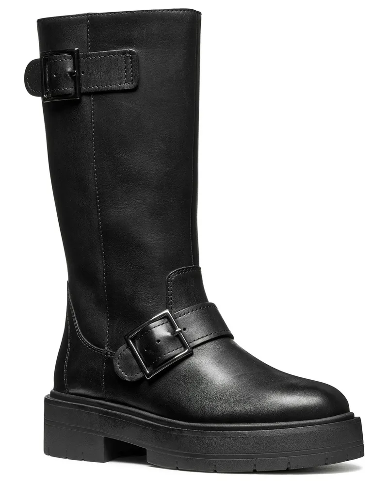 Geox D Spherica EC7 Lederstiefel für Damen in Schwarz Schwarz