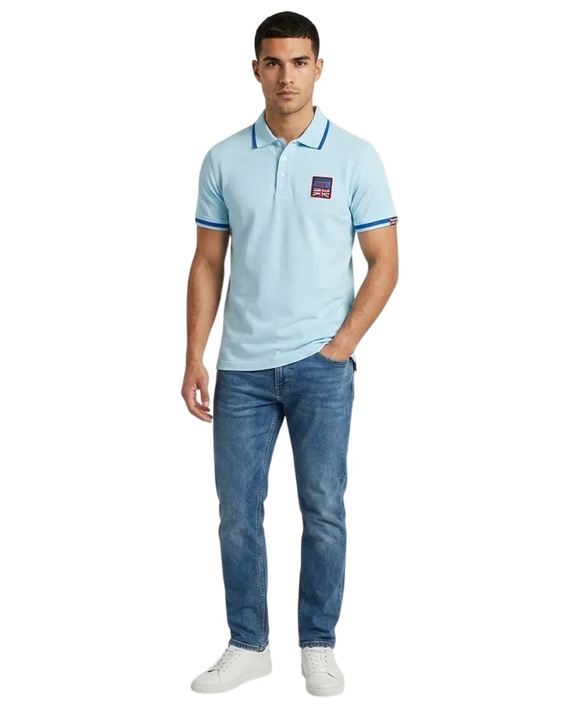 Aquascutum Poloshirt für Herren (Blauer Himmel Mittelblau