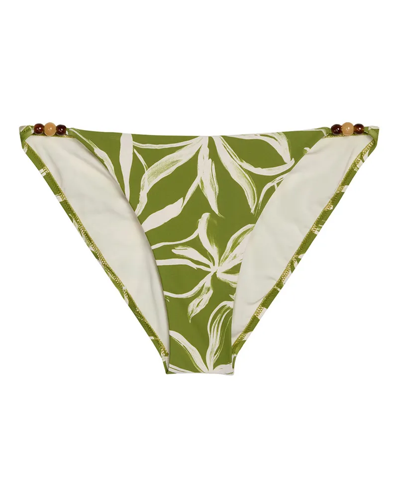 Marc O'Polo Marc O'Polo Damen Bikini-Hose Abstract FlowerBikini Slip, Bikini Unterteil, Bikinihose Khaki