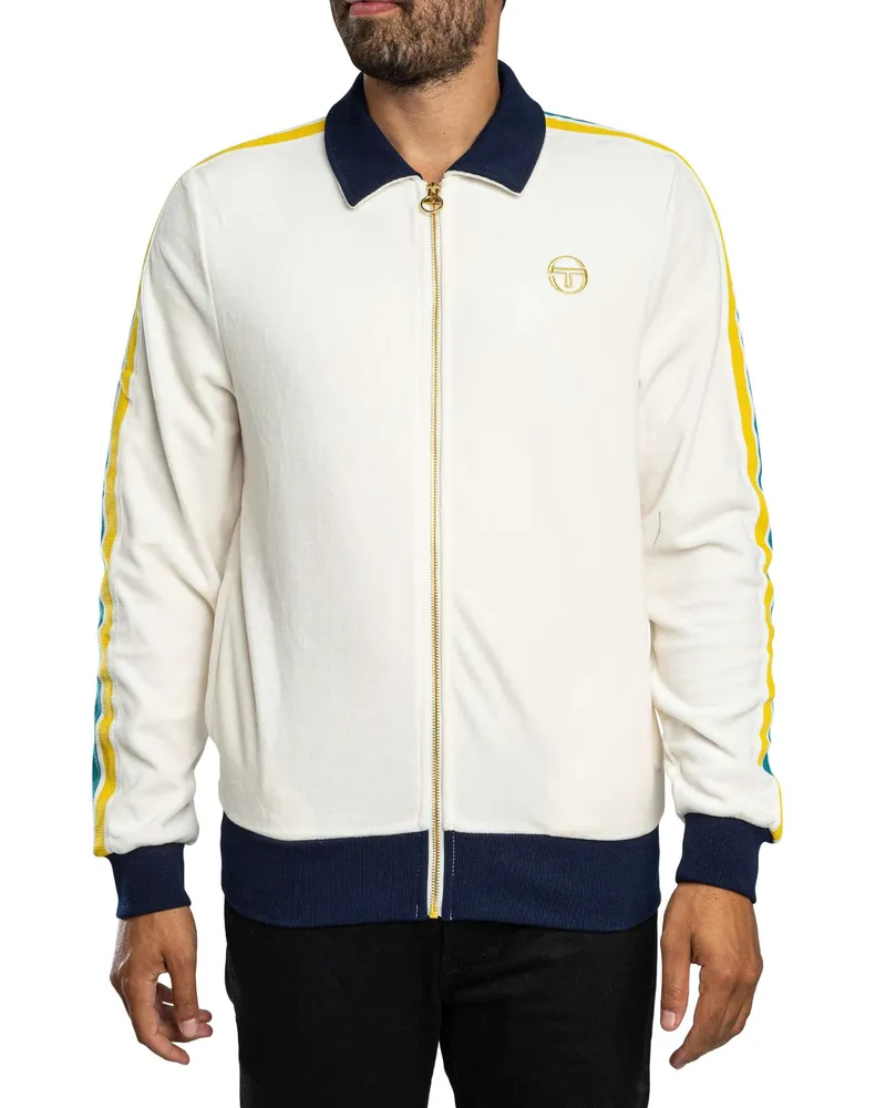 Sergio Tacchini Monte Velours-Trainingsjacke, Weiß Weiß