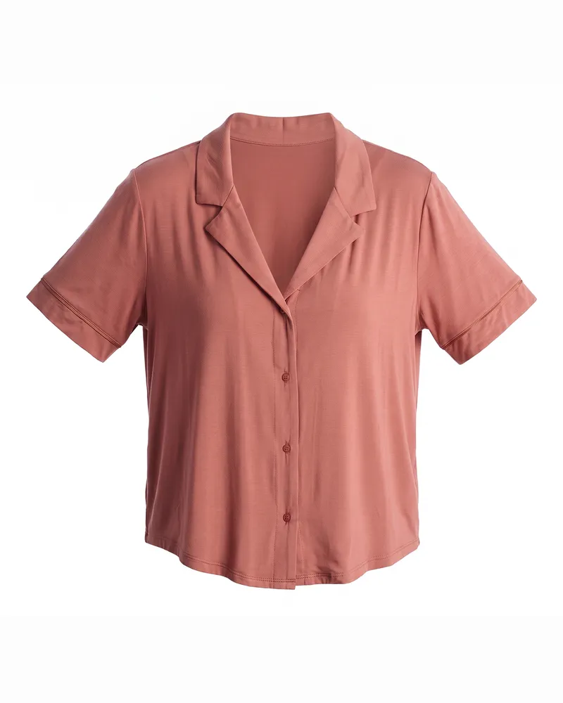 GAP Damen-Pyjamahemd mit kurzen Ärmeln 709290 Rosa
