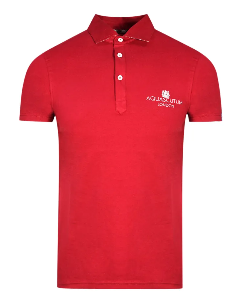 Aquascutum London Bold Logo Rotes Poloshirt Rot