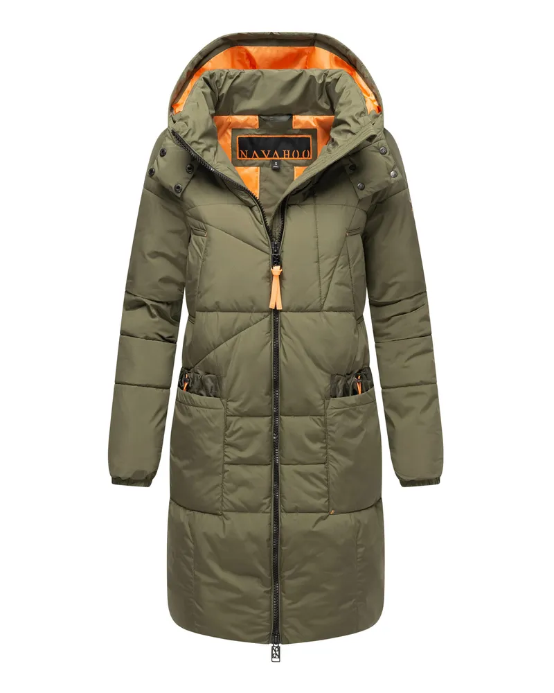 NAVAHOO Damen Winter Steppmantel Bliblablubb – warm & funktional Grün