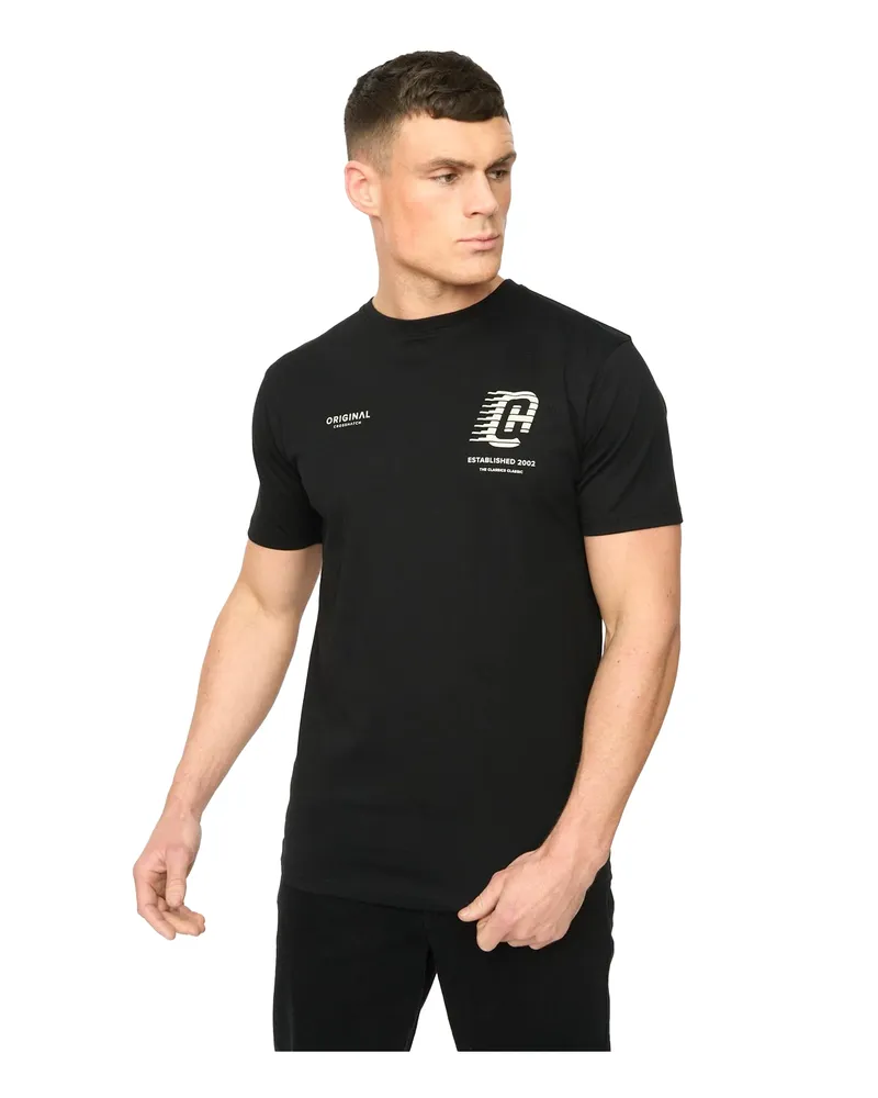 CrossHatch Morville" T-Shirt für Herren, Baumwolle (Schwarz Schwarz