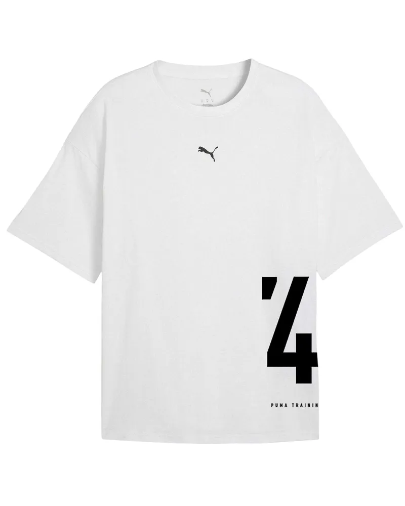 Puma T-Shirt für Herren/Damen Unisex, Training, Übergroß (Puma Weiß Weiß