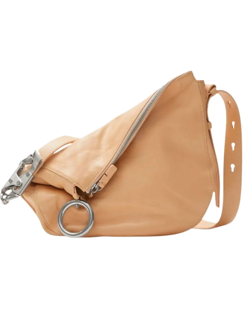 Burberry Small Knight Peach Hellbraune Leder-Umhängetasche Braun