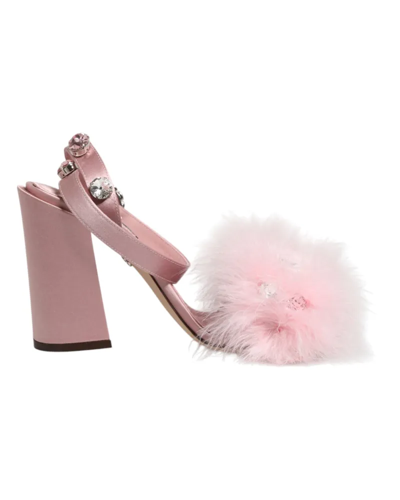 Dolce & Gabbana Pailletten-Riemensandalen mit Knöchelriemen - Rosa Rosa