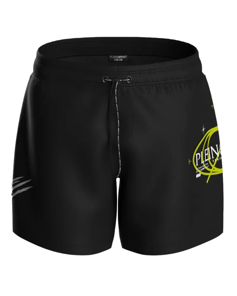 Philipp Plein Geo Logo Bade-Shorts - Schwarz Schwarz