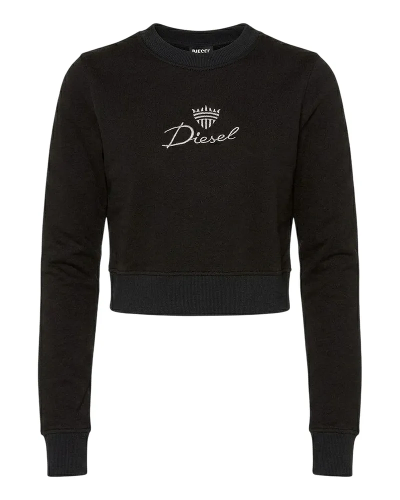 Diesel Kurzes Sweatshirt für Damen, Schmal (Schwarz Schwarz