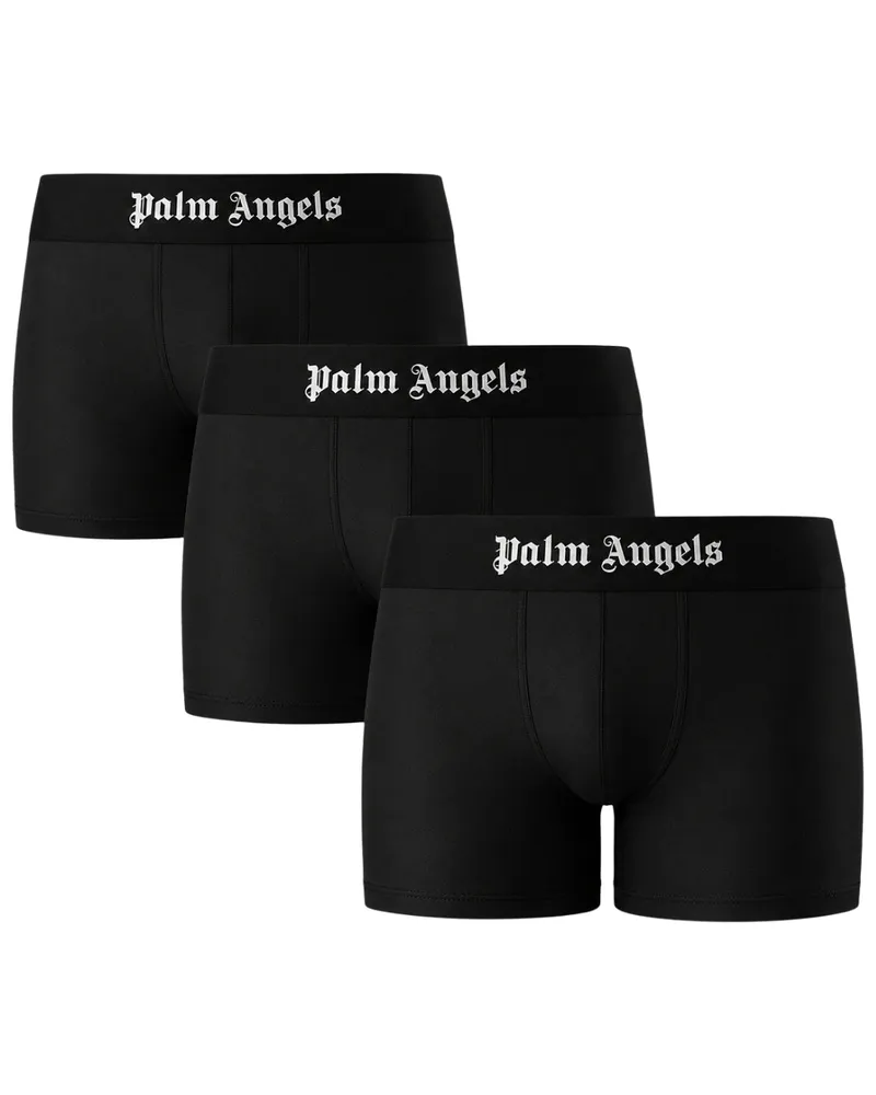 Palm Angels Tri-pack Schwarze Kurze Boxershorts Schwarz