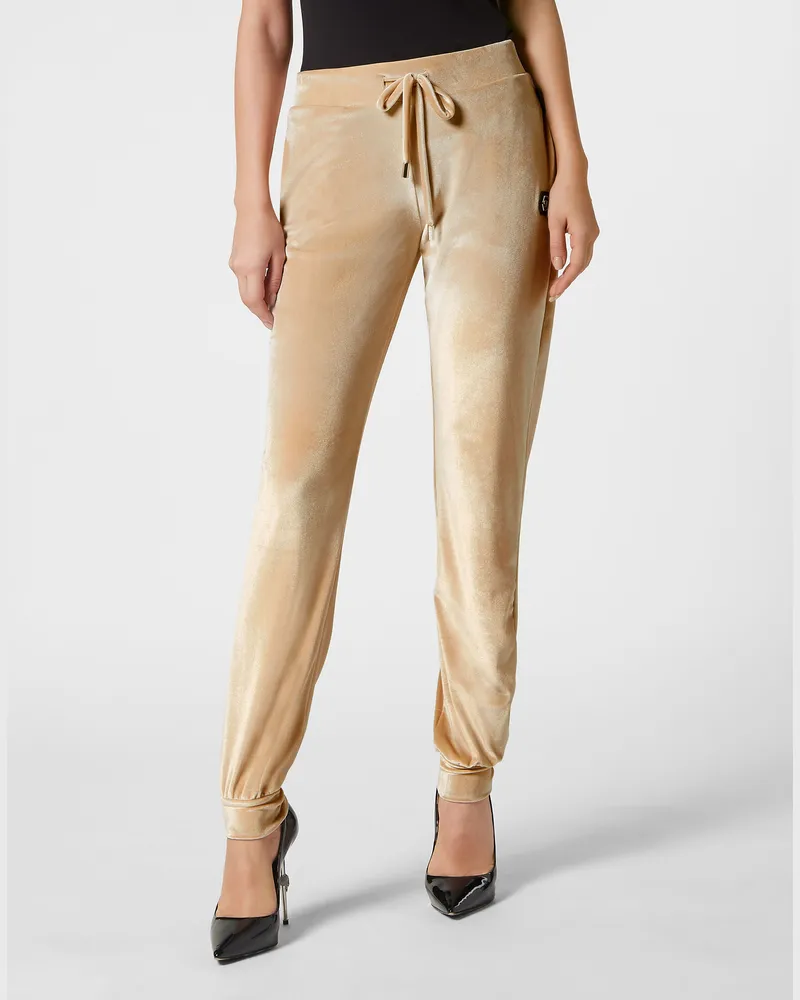 Philipp Plein Jogginghose Gothic Plein Beige