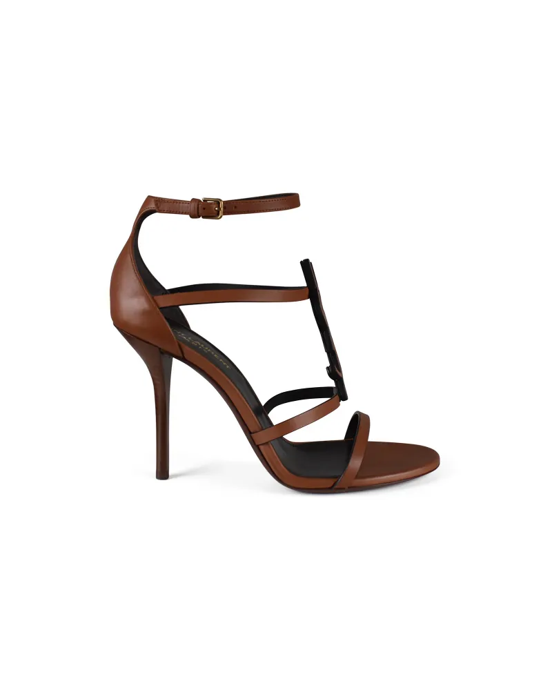 Saint Laurent Cassandra Sandalen Braun Braun