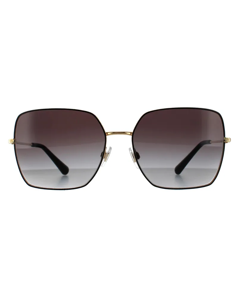 Dolce & Gabbana Square Womens Schwarz Gold Schwarz Grau Gradient Sonnenbrille Schwarz