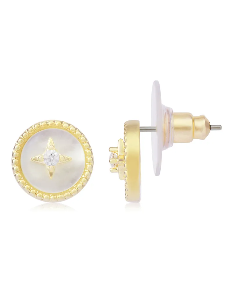 U.S. Polo Assn.  Irine Ohrringe, Gelbgoldoptik - Weiß/Gold Weiß