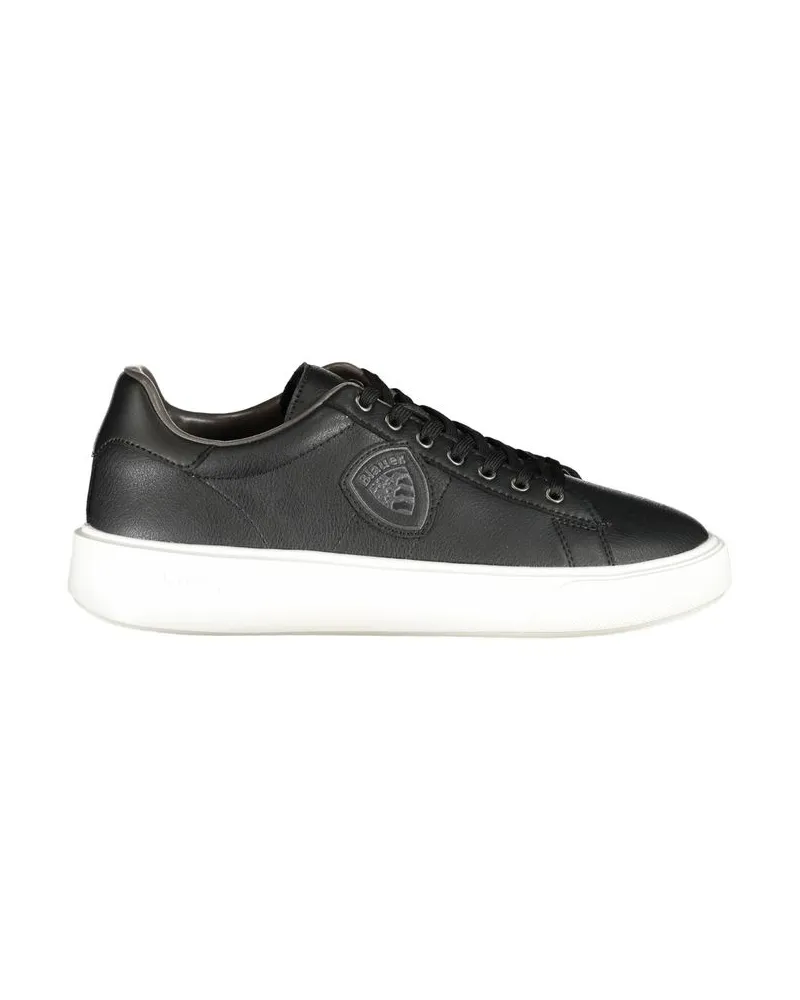 Blauer e Freizeitsneaker aus Leder Schwarz