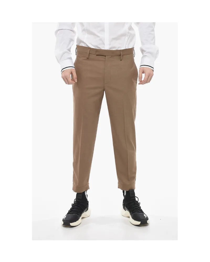 Neil Barrett Slim Fit JAMIE Hose mit Knöchelreißverschluss in Braun Braun