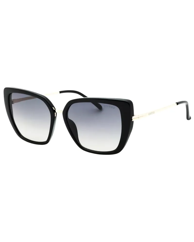 Guess Sonnenbrille mit glänzendem schwarzen Rahmen und rauchfarbenen Verlaufsgläsern Schwarz
