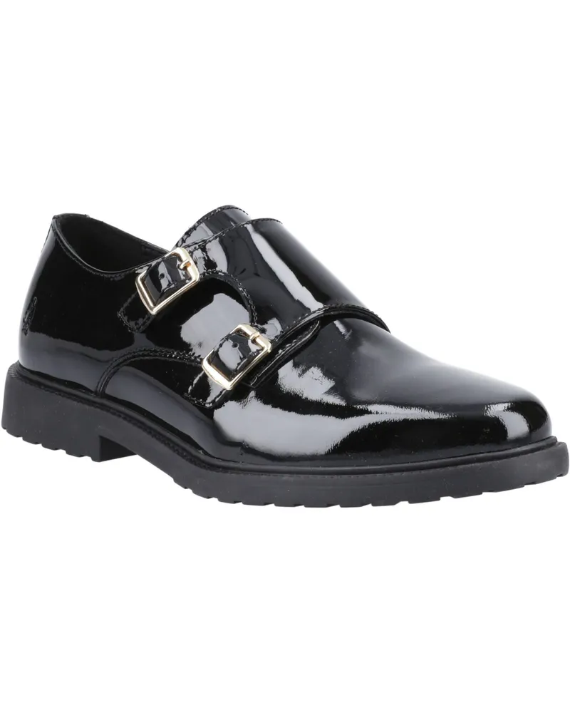 Hush Puppies Verity Leder Damen Schwarz Lack Schuhe Schwarz