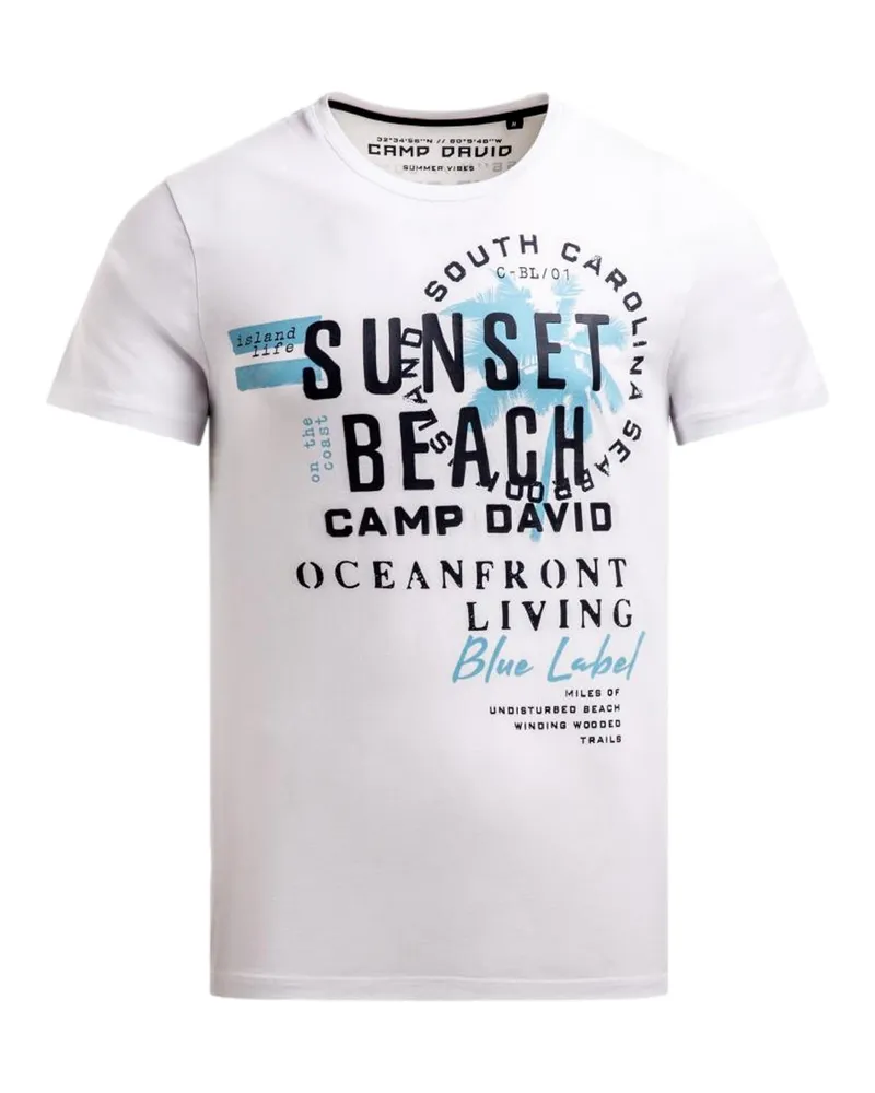 CAMP DAVID T-Shirt mit Rundhals für Herren - Weiß Weiß