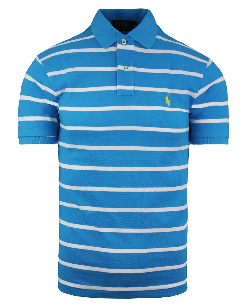 Ralph Lauren Gestreiftes Herren Polo-Shirt in Blau Weiß