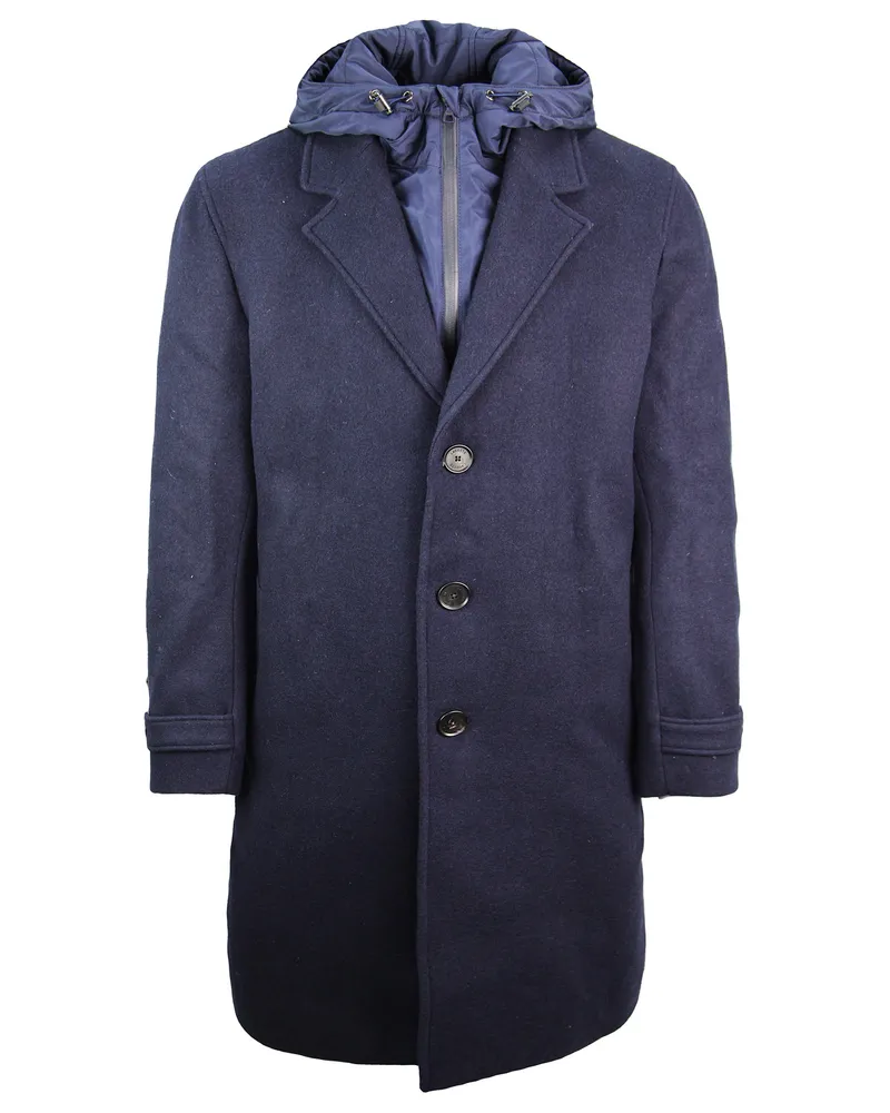Lacoste Trench Mens Navy Mantel Marineblau