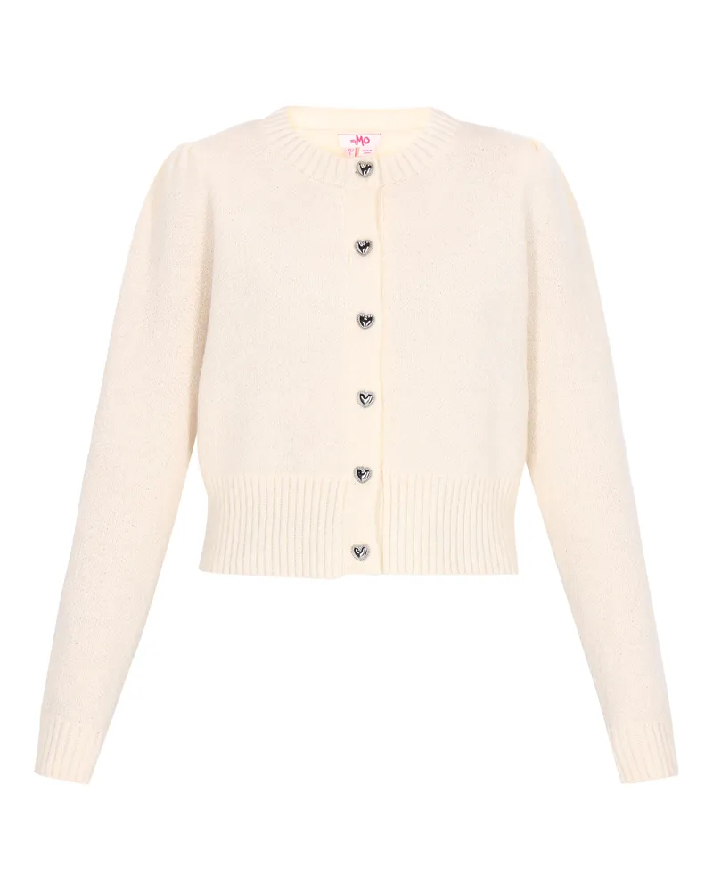 My Mo Strickjacke Frauen cremefarben Wollweiß