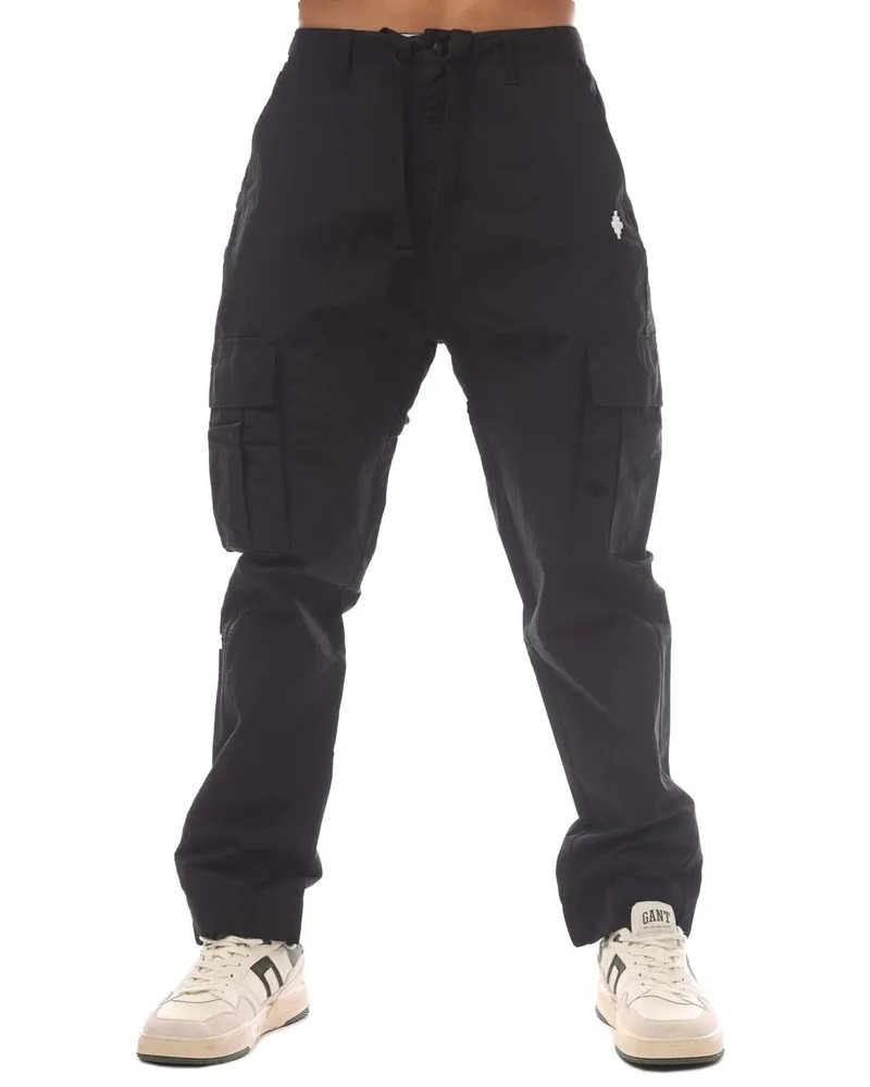 Marcelo Burlon | County of Milan Nylon-Cargohose CROSS mit Knöchelkordelzug in Schwarz Schwarz