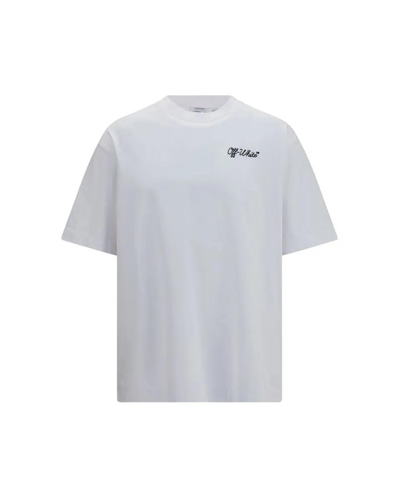 OFF-WHITE White Cotton T‑Shirt - Weiß Weiß