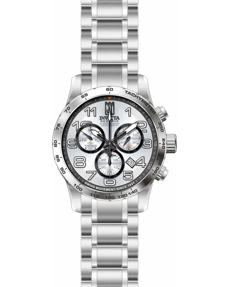 Invicta Jason Taylor 51259 Herrenuhr, Quarzwerk, Edelstahl mit silbernem Zifferblatt - 48 mm - Silber Silber