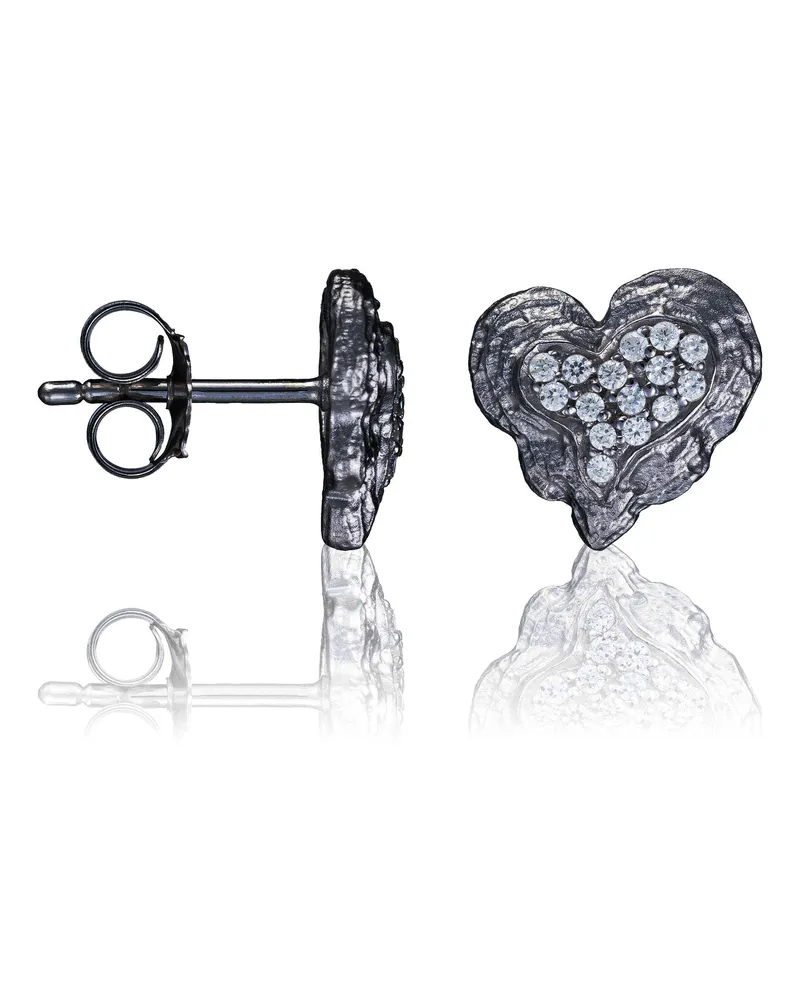 Orphelia Hazel' Ohrstecker aus 925er Sterlingsilber für Damen - Schwarz ZO-7082/2 Schwarz