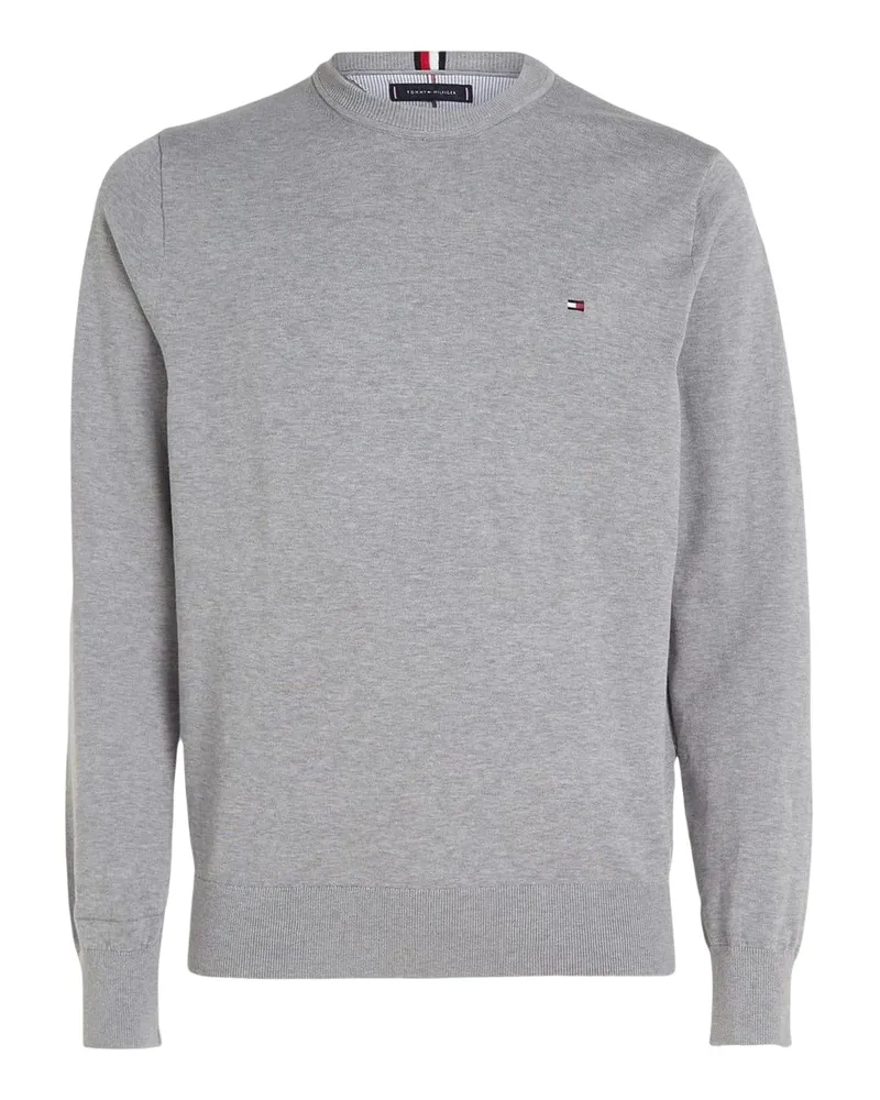 Tommy Hilfiger Pullover für Herren, Rundhalsausschnitt, Baumwolle (Mittelgrau Grau