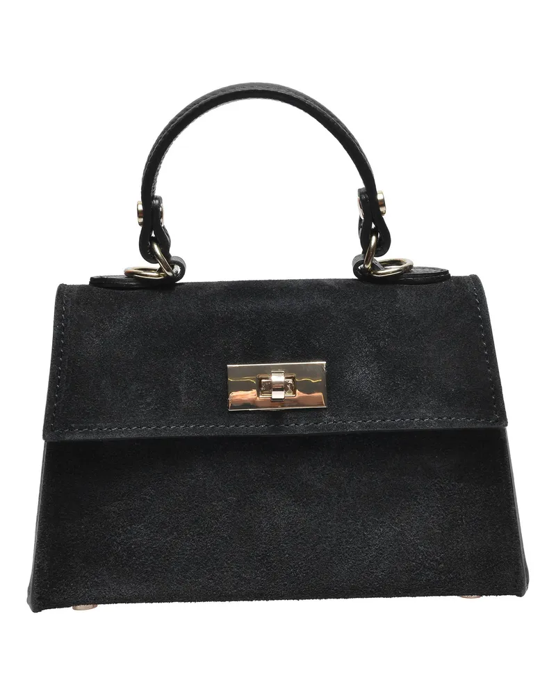 Anna Luchini Schwarz Rindsledertasche Schwarz
