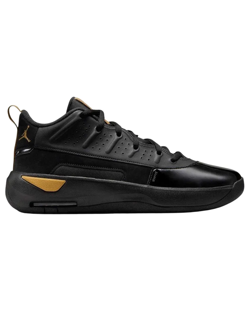 Nike Air Jordan Max Aura 7" Basketball Schuhe für Herren, Leder (Schwarz/Gold Schwarz