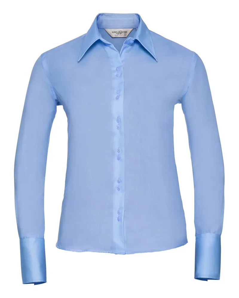 Russell Athletic Russell Collection - "Ultimate" Hemd Bügelfrei für Damen Langärmlig (Heiterer Himmel Blau