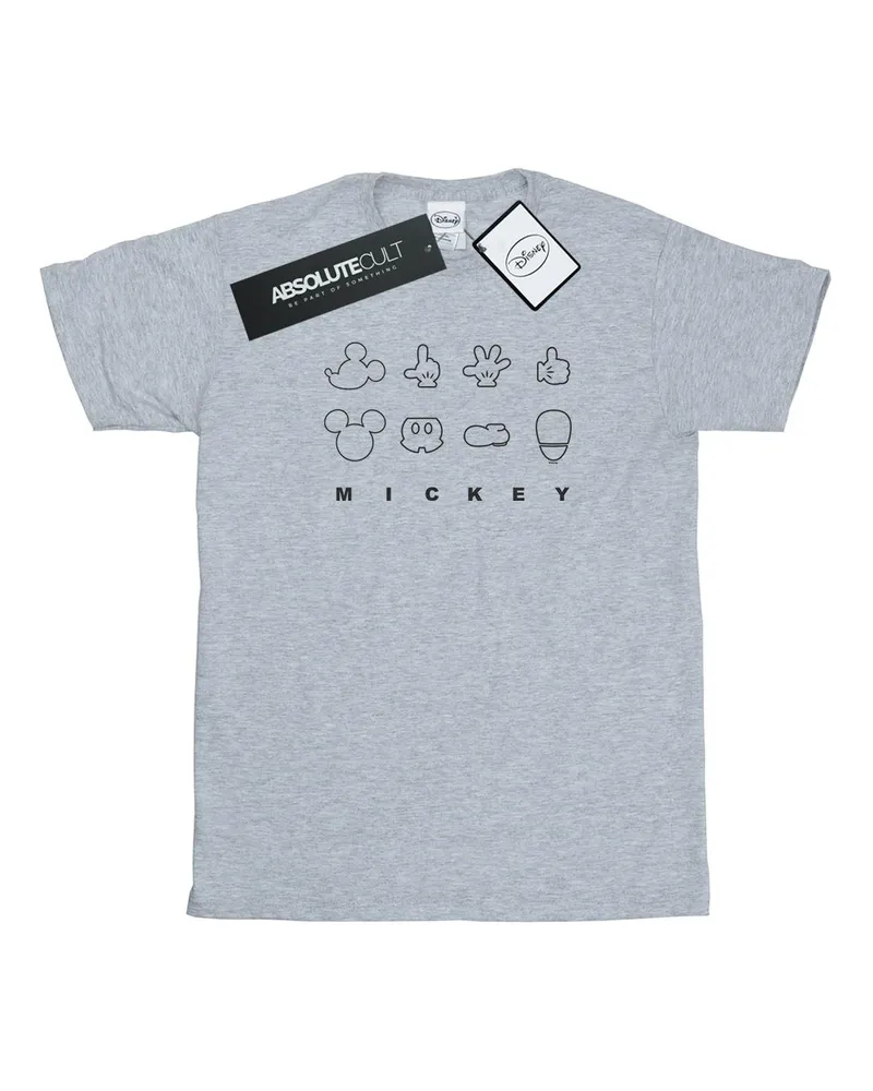Disney Mickey Mouse Deconstructed" T-Shirt für Herren (Grau Hellgrau