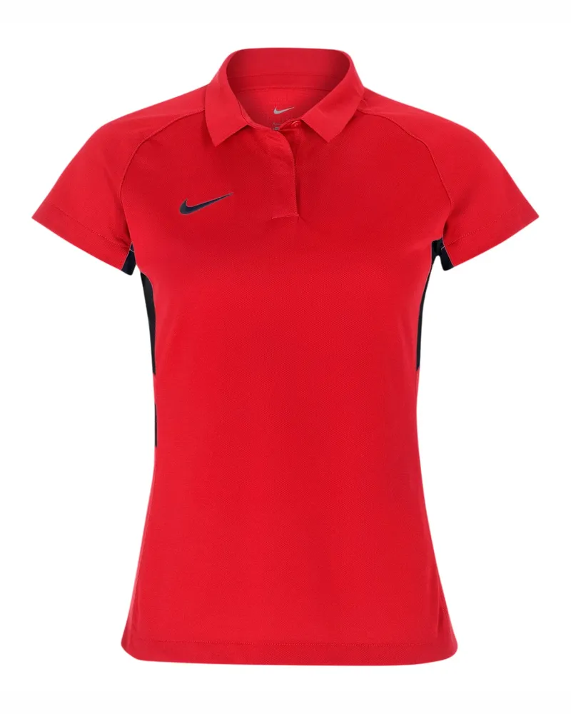 Nike Poloshirt für Damen, Kontrasteinsatz, Raglanärmel (Uni Rot/Schwarz Korallenrot