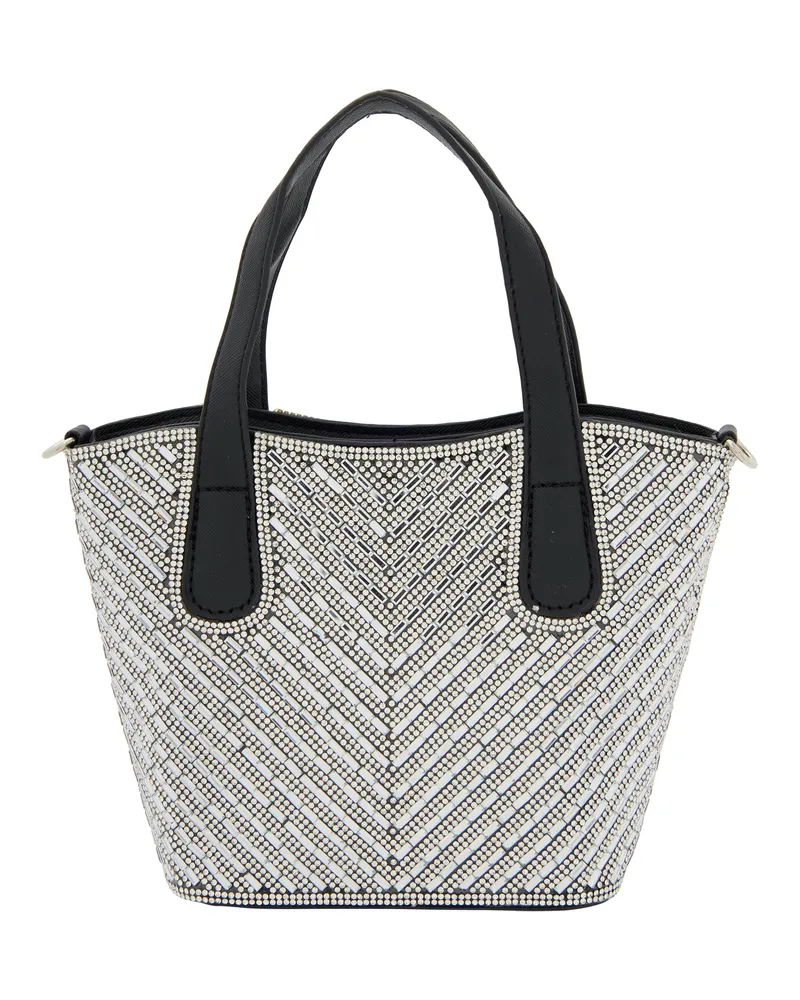 FAINA Handtasche mit silbernen Details - Schwarz Schwarz