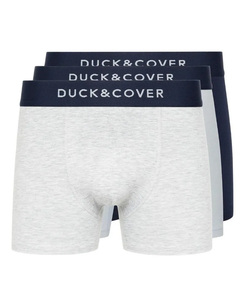 Duck and Cover Sagnet" Boxershorts für Herren(3er-Pack) (Blau/Weiß/Grau Blau