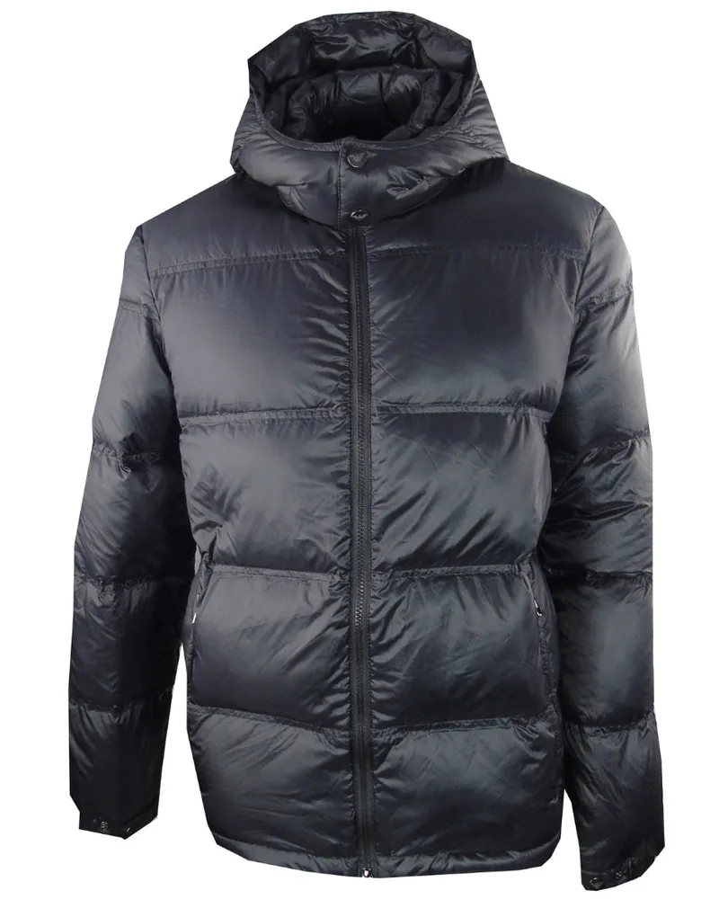 EA7 Schlichte Schwarze Kapuzenjacke Schwarz